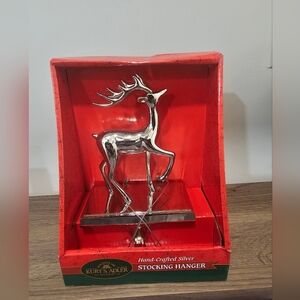 Hand Crafted Silver Kurt Adler Buck Stocking Hanger